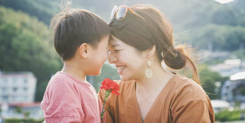 mom son sharing a cute bond captures in a camera