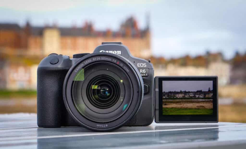 canon R placed on a lustrous surface