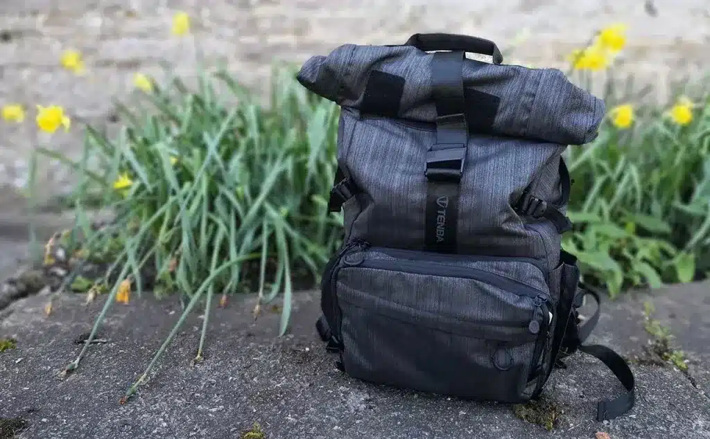 tenba DNA camera backpack on a ground