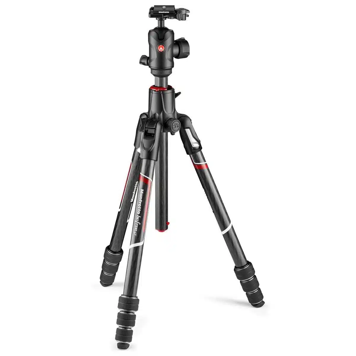 Manfrotto Befree Advanced Travel Tripod in front of a white background