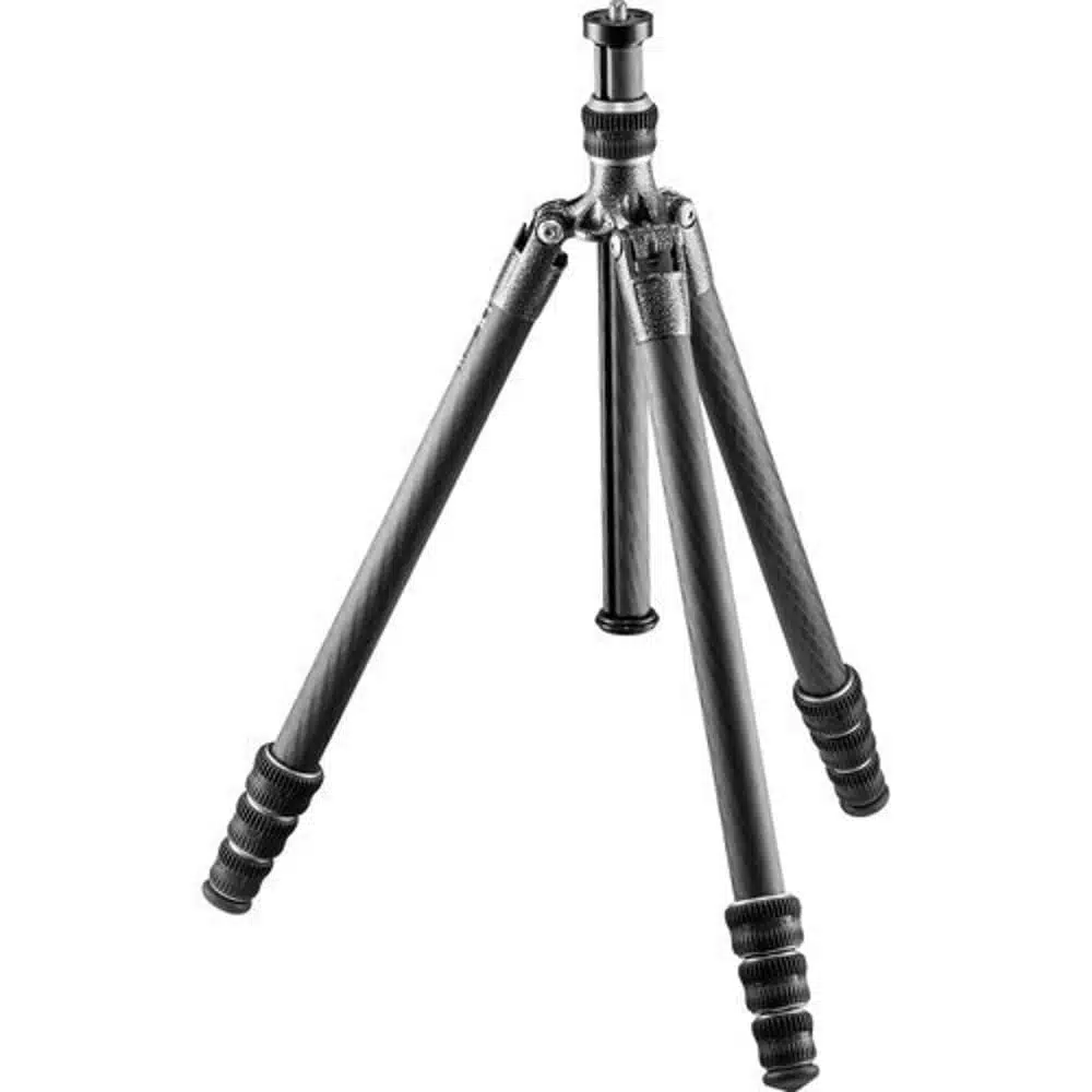 gitzo tripod in front of white background