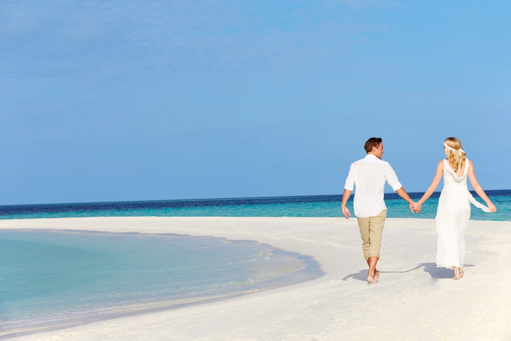 Couple At Beautiful Beach Wedding